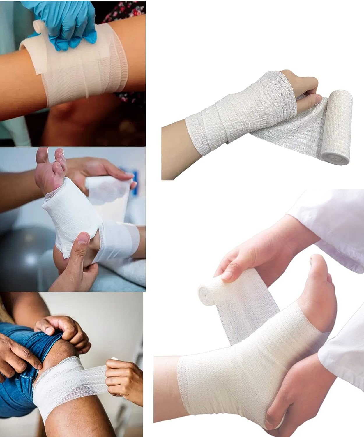 Elastic Support and Compression Bandage Easy to Apply (8cm x 4M) for Sports Healthcare Professionals - Use on Knee, Elbow or Ankles