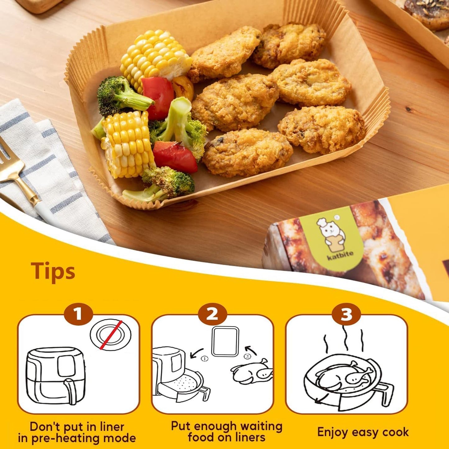 HONYAO Air Fryer Paper Liners for Ninja Airfryer, 8.1x5.5 inch Rectangle Disposable Parchment Papel for Foodi Dual Zone DZ201/ DZ401/ DZ550/ DZ090/ DZ100, Food Grade Air fryer Accessories BPA free