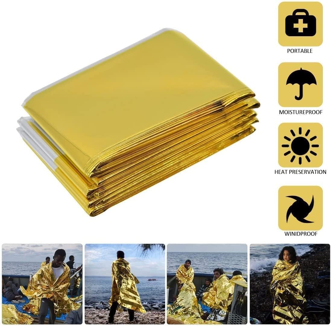 Emergency Blankets Foil Blankets Gold Silver, Thermal Blanket 210×160 cm