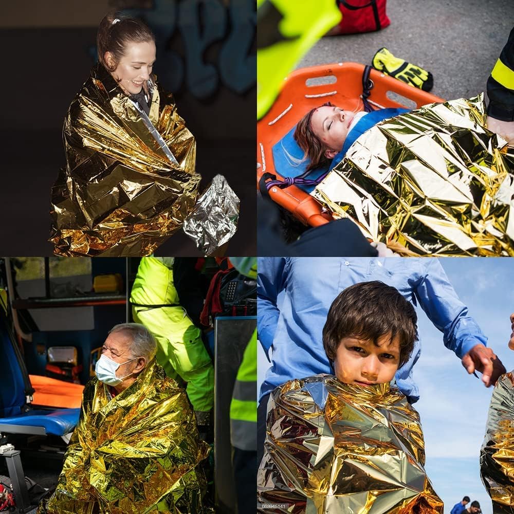 Emergency Blankets Foil Blankets Gold Silver, Thermal Blanket 210×160 cm